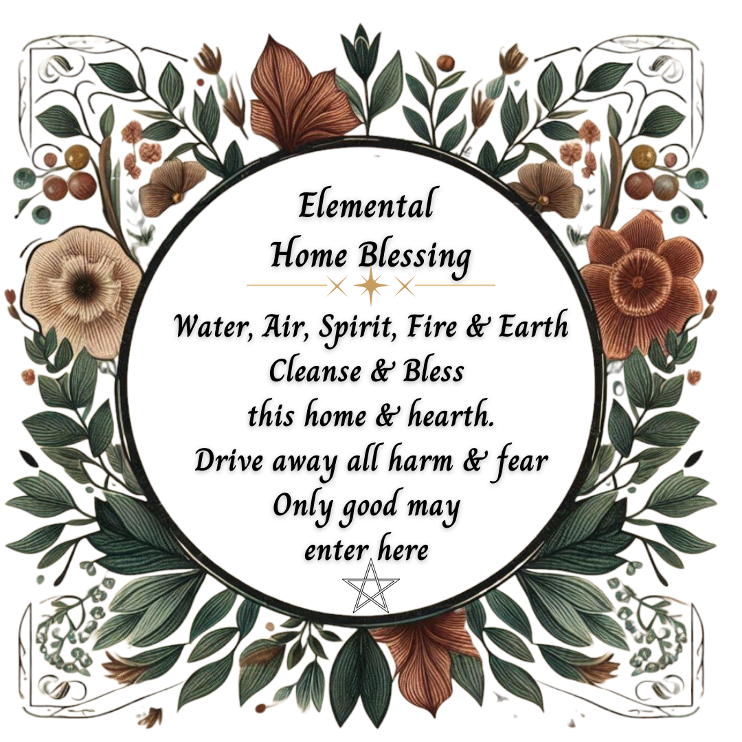15cm Elemental Pentagram Home Blessings with Dried Flowers - 3