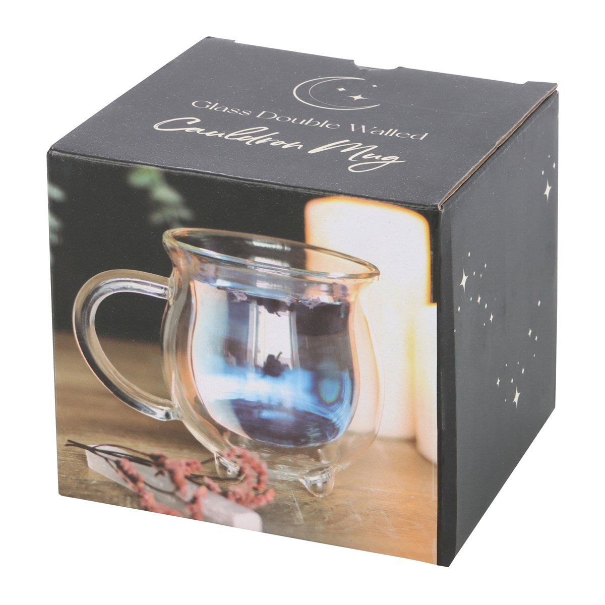 Clear Double Walled Cauldron Mug Herbal Tea