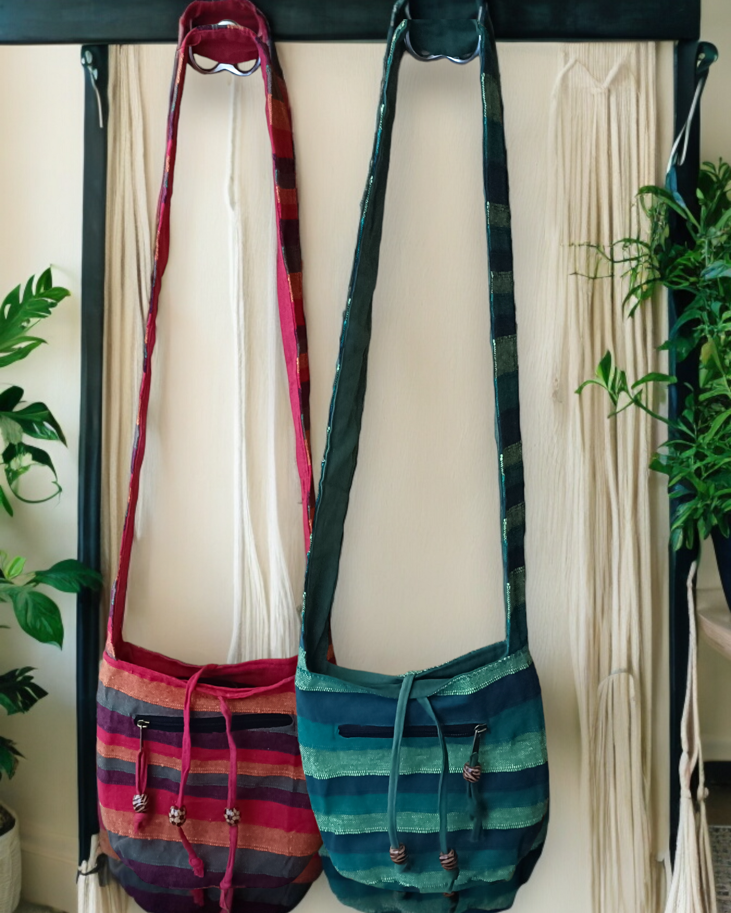 Cotton Nepal Sling Bags - 2 Colour Choices