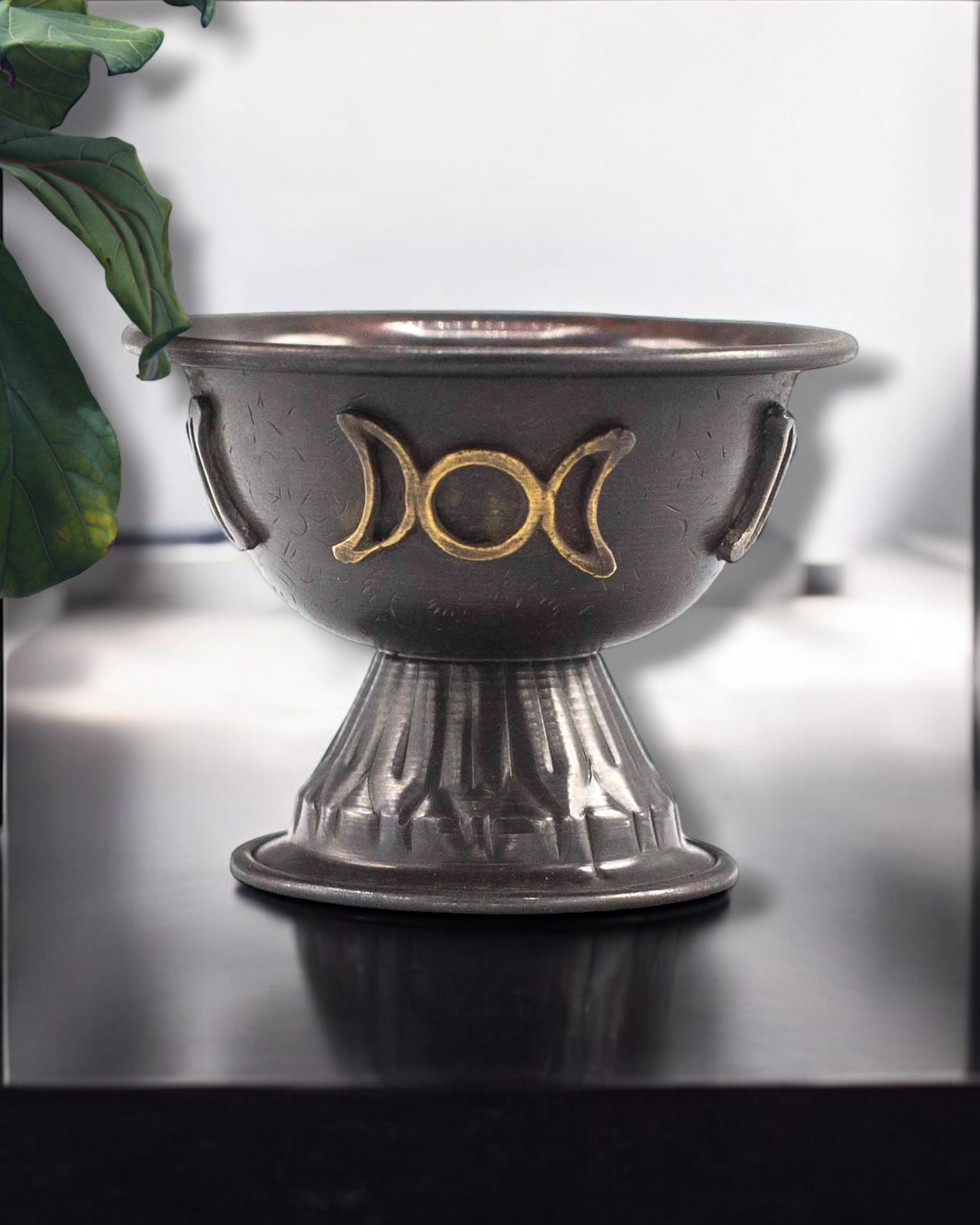 Small 'Ancient Copper' Style Ritual Chalice with Triple Moon