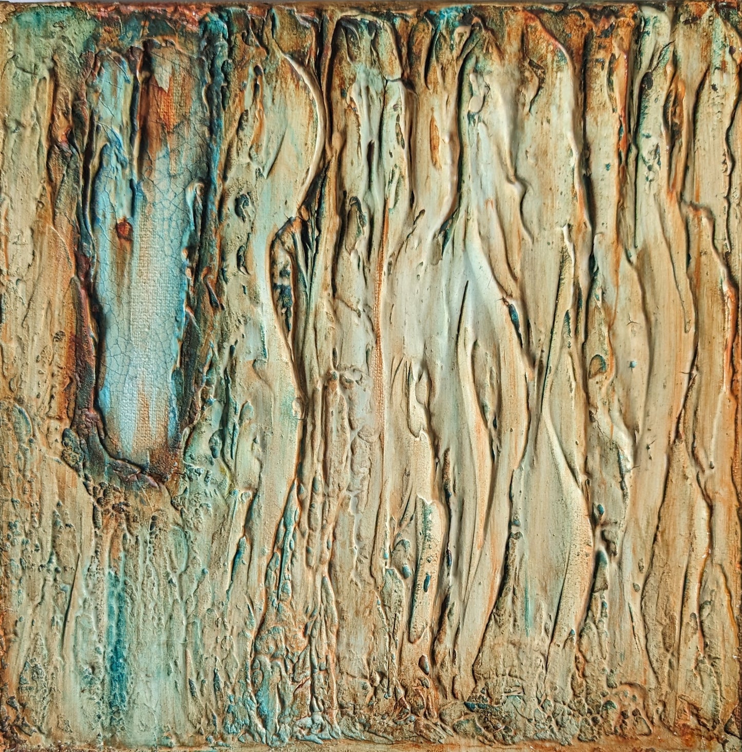 A Horse With No Name 20x20cm - Small Original Abstract Painting by Shelly Cook