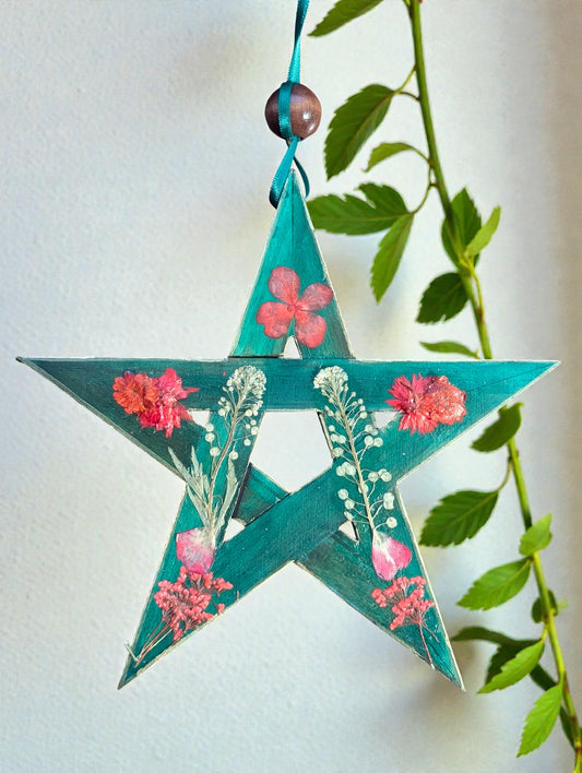 15cm Elemental Pentagram Home Blessings with Dried Flowers - 2