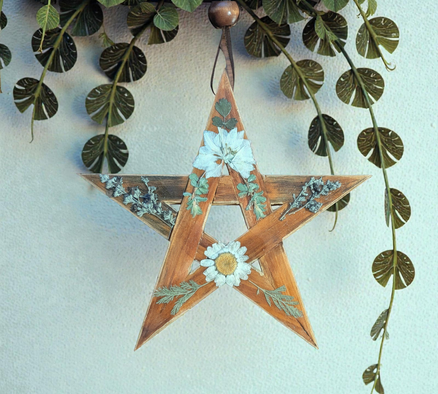 15cm Elemental Pentagram Home Blessings with Dried Flowers - 6