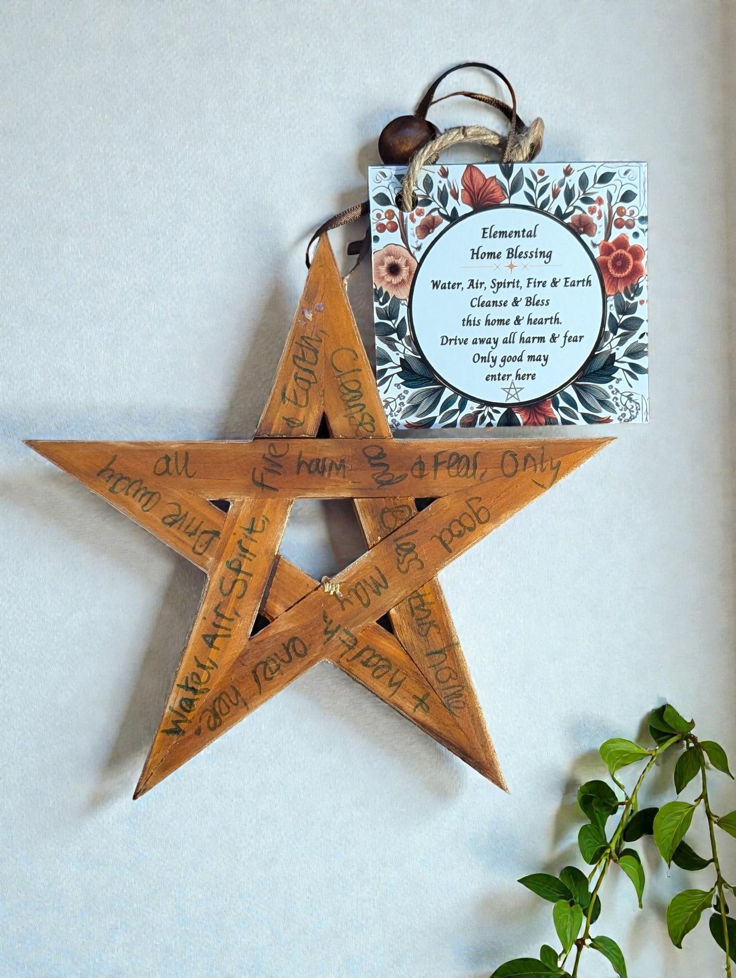 15cm Elemental Pentagram Home Blessings with Dried Flowers - 6